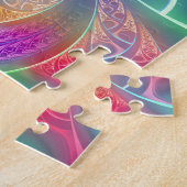 サイケデリックな虹はパターンフラクタル渦巻きます ジグソーパズル (側面)