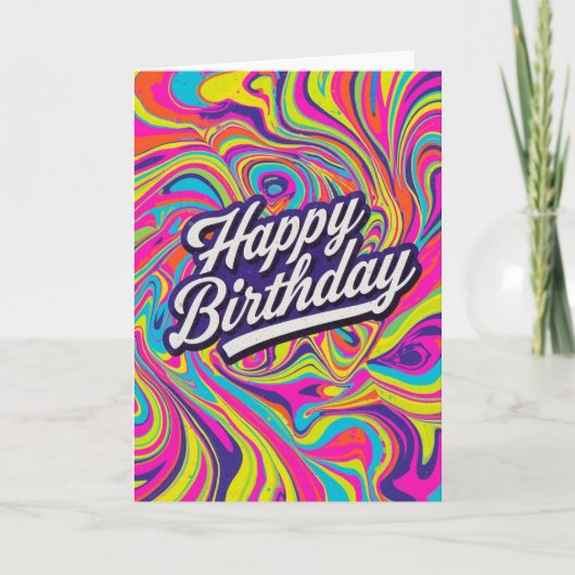 サイケデリックな誕生日カード カード (正面)