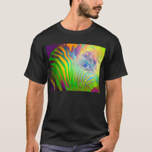 サイケデリックな野生の生命シマウマ Tシャツ