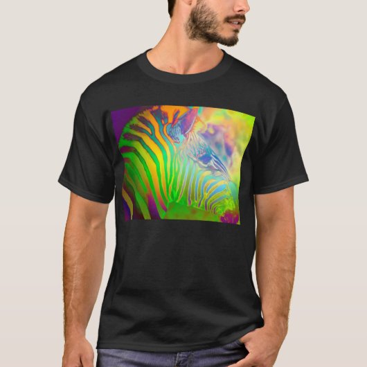 サイケデリックな野生の生命シマウマ Tシャツ (正面)