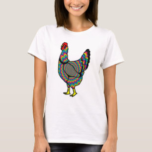 サイケデリックな雌鶏のTシャツ Tシャツ