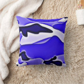 サイケデリックな青SPECOPSの迷彩柄 クッション (ブランケット)