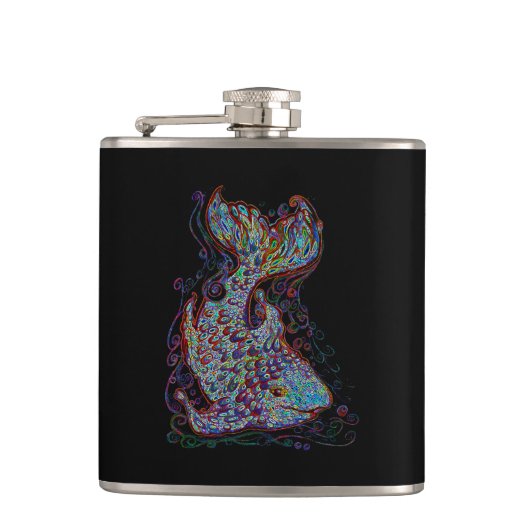 サイケデリックな魚 フラスク (正面)