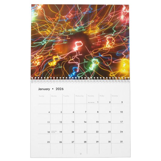 サイケデリックなBlist カレンダー (1月 2026)