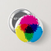 サイケデリックなCMYK 缶バッジ (正面&裏面)