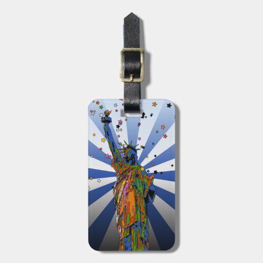 サイケデリックなNYC: #2自由の女神 ラゲッジタグ (正面縦)
