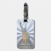 サイケデリックなNYC: #2自由の女神 ラゲッジタグ (裏面縦)