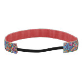 サイケデリックろうけつ染めギターアートカラフルレトロ音楽 アスレチックヘッドバンド (裏面)