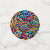 サイケデリックろうけつ染めギターアートカラフルレトロ音楽 コンフェッティ (スモール正面)