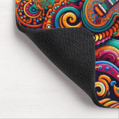 サイケデリックろうけつ染めギターアートカラフルレトロ音楽 マウスパッド (コーナー)