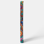 サイケデリックろうけつ染めギターアートカラフルレトロ音楽 SAMSUNG GALAXYケース (左側面)