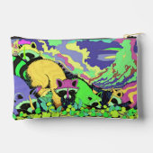 サイケデリックアライグマアクセサリーポーチハンドバッグ アクセサリーポーチ (裏面)