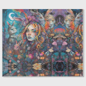 サイケデリックアリスin wonderland動物テーマ ラッピングペーパー (フラット)