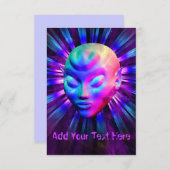サイケデリックエイリアン瞑想の招待カード 招待状 (正面/裏面)