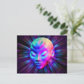 サイケデリックエイリアン瞑想はがき ポストカード (スタンド正面)