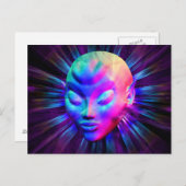 サイケデリックエイリアン瞑想はがき ポストカード (正面/裏面)