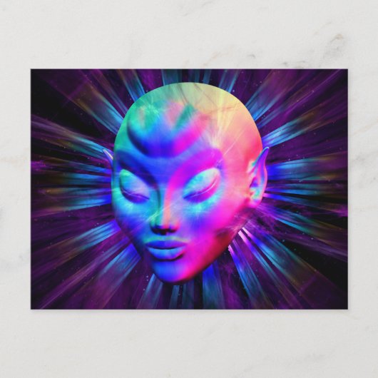 サイケデリックエイリアン瞑想はがき ポストカード (正面)