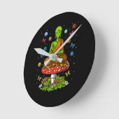 サイケデリックエイリアン ラウンド壁時計 (傾斜)