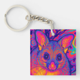サイケデリックオーストラリアフサオ possum キーホルダー