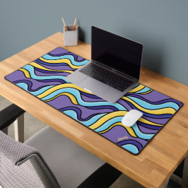 サイケデリックカラフルファンキー波レトロモダン デスクマット