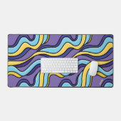 サイケデリックカラフルファンキー波レトロモダン デスクマット (キーボード&マウス)