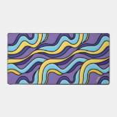 サイケデリックカラフルファンキー波レトロモダン デスクマット (正面)
