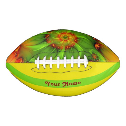 サイケデリックカラフルモダン抽象芸術フラクタル名 アメリカンフットボール (正面)
