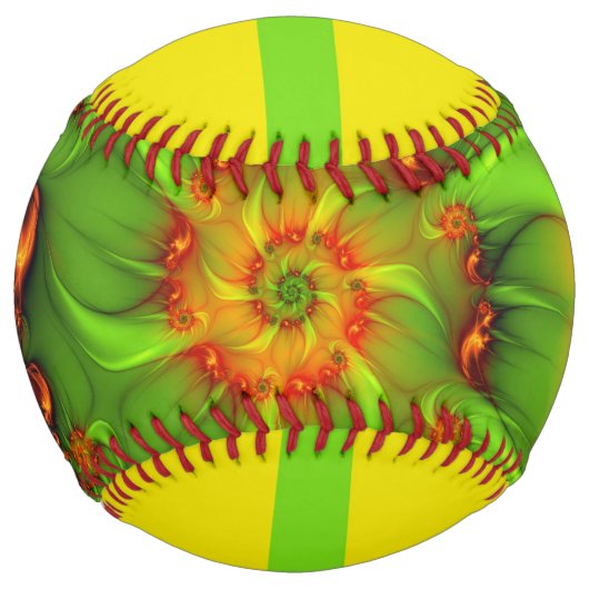 サイケデリックカラフルモダン抽象芸術フラクタル名 ソフトボール (裏面)