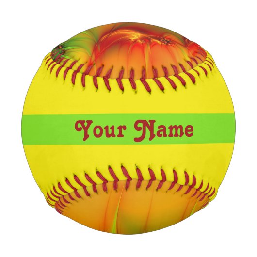 サイケデリックカラフルモダン抽象芸術フラクタル名 野球ボール (正面)