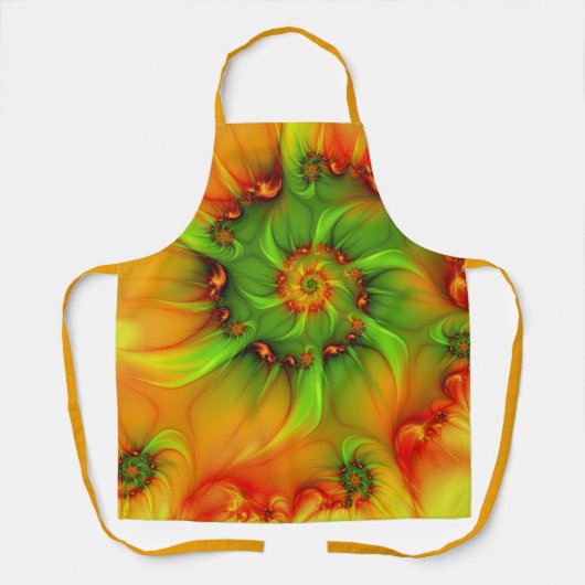 サイケデリックカラフルモダン抽象芸術 エプロン (正面)