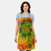 サイケデリックカラフルモダン抽象芸術 エプロン (着用した状態)