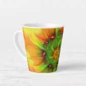 サイケデリックカラフルモダン抽象芸術 カフェラテマグ (左アングル)
