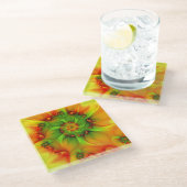 サイケデリックカラフルモダン抽象芸術 ガラスコースター (アングル)