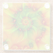 サイケデリックカラフルモダン抽象芸術 ガラスコースター (裏面)