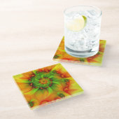 サイケデリックカラフルモダン抽象芸術 ガラスコースター (アングル)