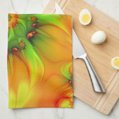 サイケデリックカラフルモダン抽象芸術 キッチンタオル (四つ折り)