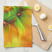 サイケデリックカラフルモダン抽象芸術 キッチンタオル (四つ折り)