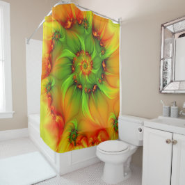 サイケデリックカラフルモダン抽象芸術 シャワーカーテン