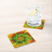 サイケデリックカラフルモダン抽象芸術 スクエアペーパーコースター (インサイチュ)