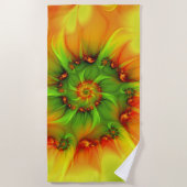 サイケデリックカラフルモダン抽象芸術 ビーチタオル (正面)