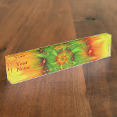 サイケデリックカラフルモダン抽象芸術・フラクタル・タイトル デスクネームプレート (側面)