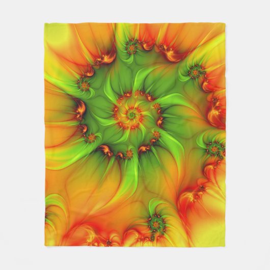 サイケデリックカラフルモダン抽象芸術 フリースブランケット (正面)