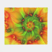 サイケデリックカラフルモダン抽象芸術 フリースブランケット (正面(横))