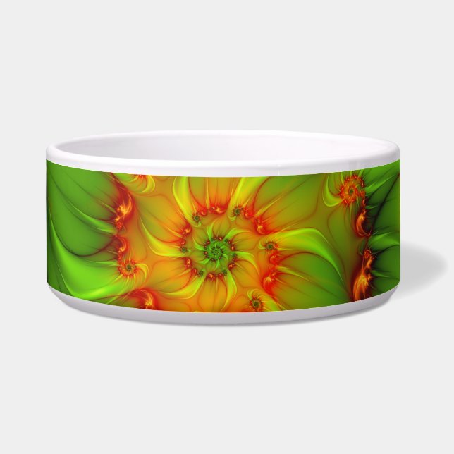 サイケデリックカラフルモダン抽象芸術 ボウル (正面)