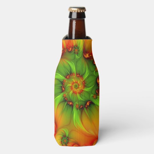 サイケデリックカラフルモダン抽象芸術 ボトルクーラー (ボトル正面)