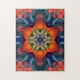 サイケデリックカラフル万華鏡のように千変万化するパターン ジグソーパズル