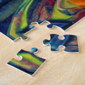 サイケデリックカラフル万華鏡のように千変万化するパターン ジグソーパズル (側面)