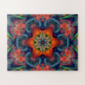 サイケデリックカラフル万華鏡のように千変万化するパターン ジグソーパズル (横)