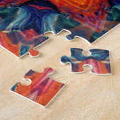 サイケデリックカラフル万華鏡のように千変万化するパターン ジグソーパズル (側面)