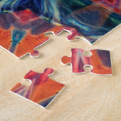 サイケデリックカラフル万華鏡のように千変万化するパターン ジグソーパズル (側面)